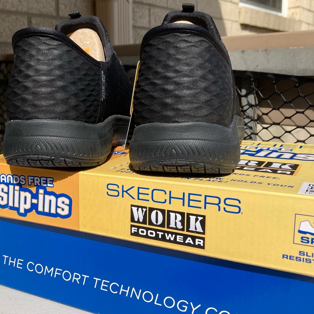 Skechers Slip-ins Work: Summits SR Enslee Hands Free Slip on Black Sneakers 10 W - Picture 16 of 17